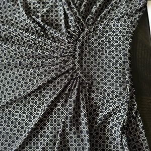 Laundry by Design Black and Tan Patterned Dress